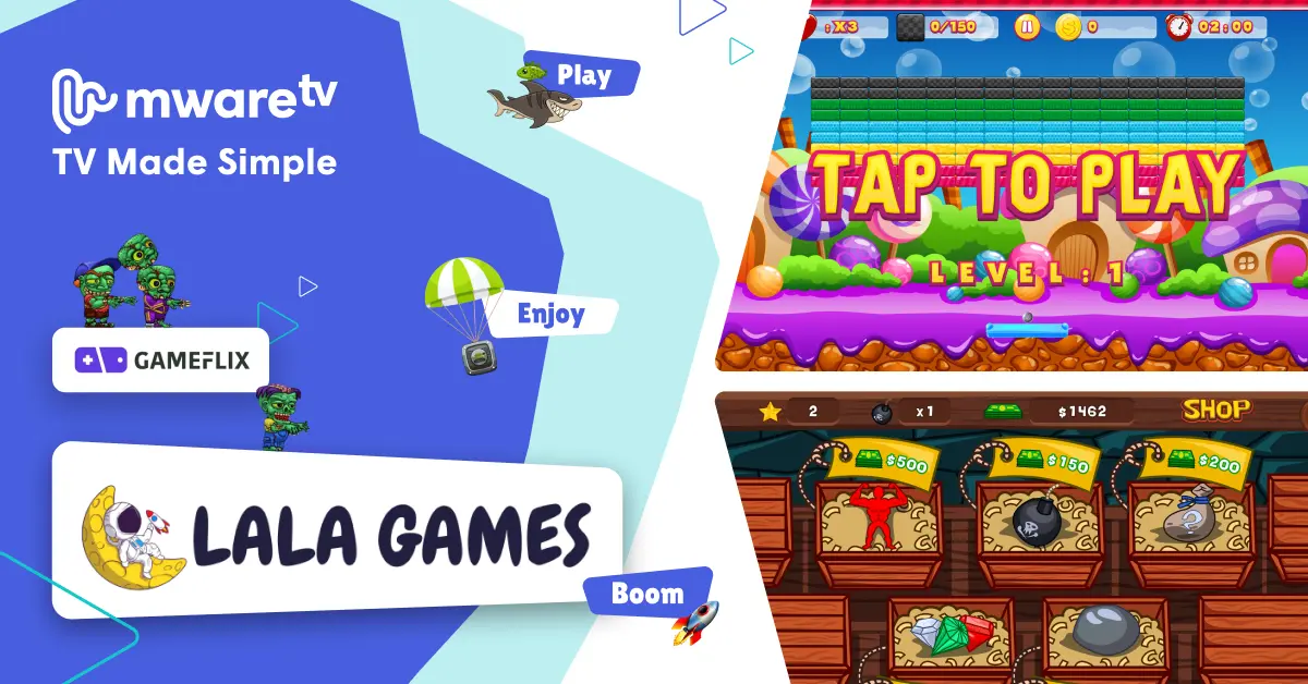 MwareTV Expands TV Offering with Interactive TV Games Powered by Lala Games